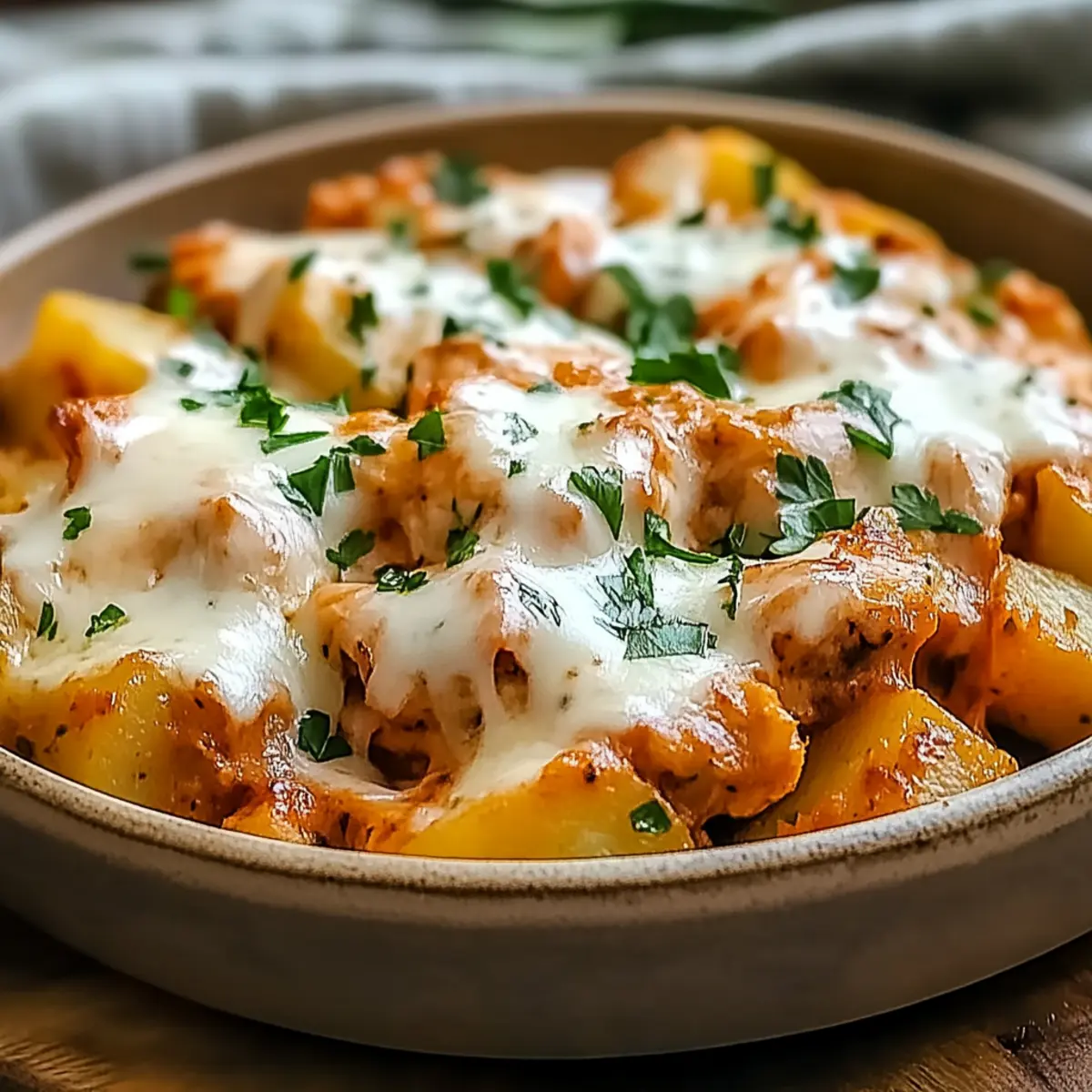 High Protein Cheesy Chicken & Potatoes