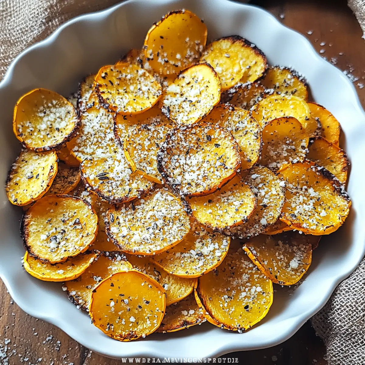 Crispy Garlic Parmesan Squash Chips