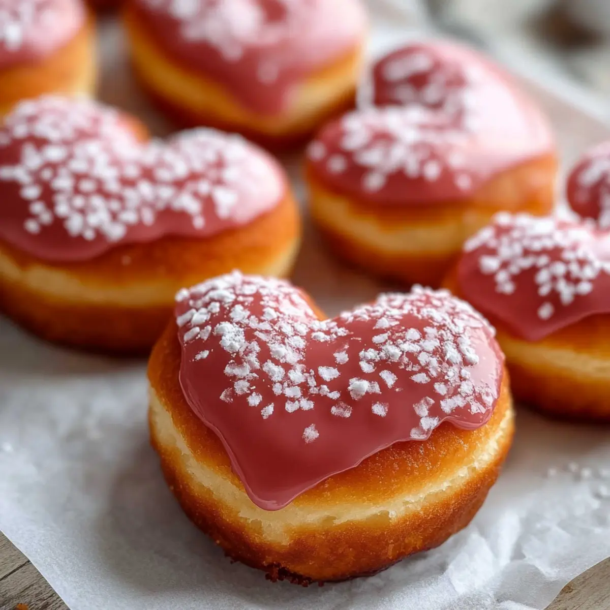 Heart Shaped Doughnuts for Valentine's Day