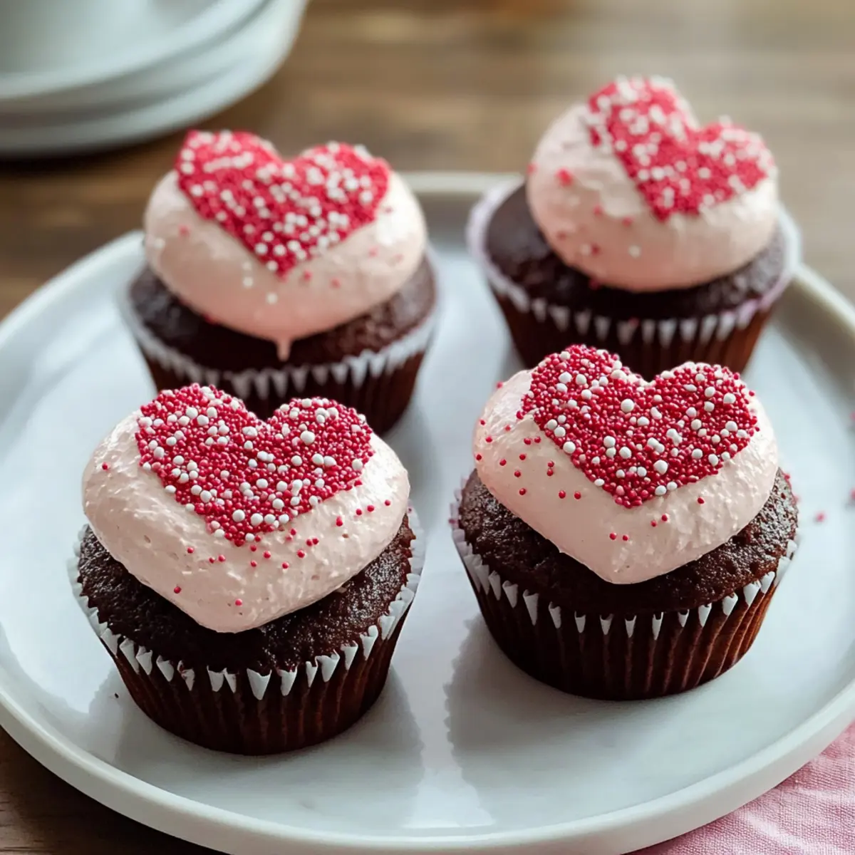 Valentine’s Day Heart-Shaped Cupcakes