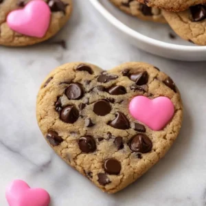 Heart Shaped Chocolate Chip Cookies