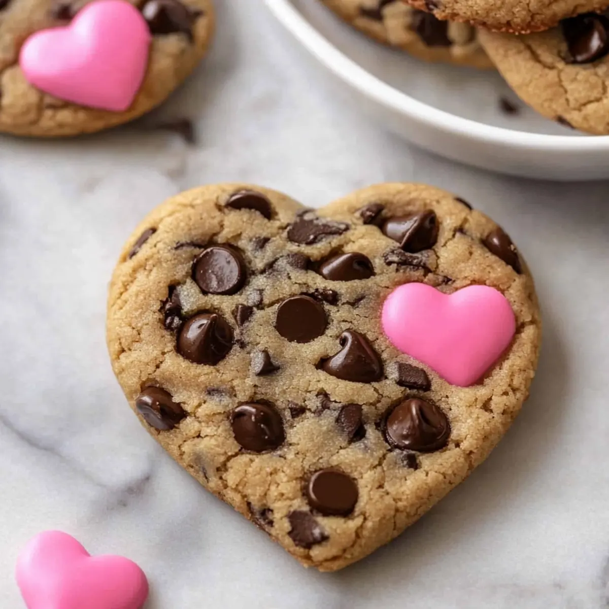 Heart Shaped Chocolate Chip Cookies