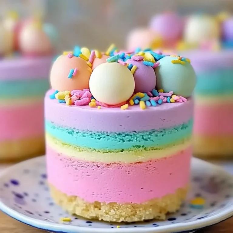 Vibrant No-Bake Rainbow Mini Cheesecakes