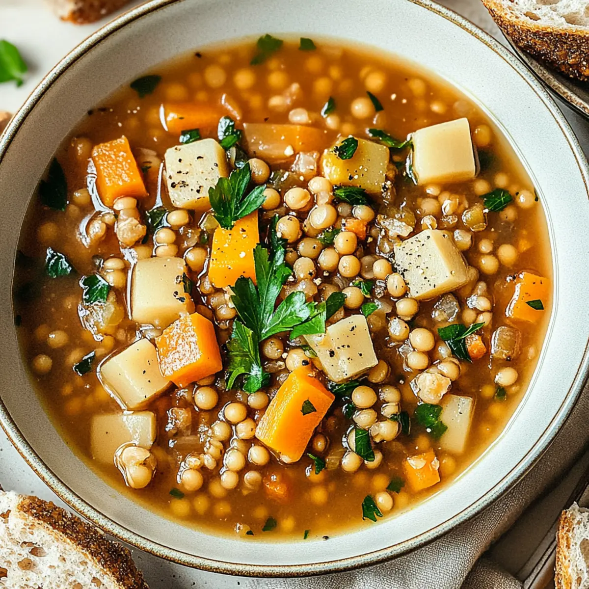 Vegetable Soup with Barley and Lentils