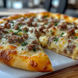 Sausage Gravy Crescent Roll Breakfast Pizza