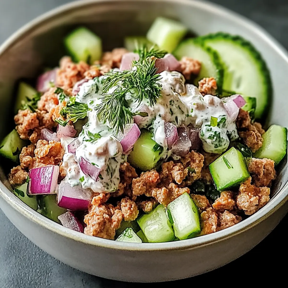 Healthy Greek Ground Chicken Bowls