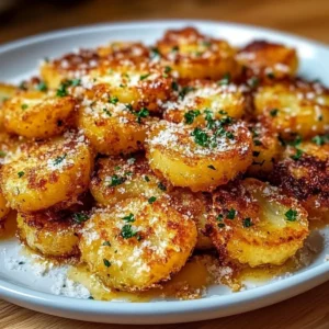 Crispy Garlic Butter Parmesan Smashed Potatoes