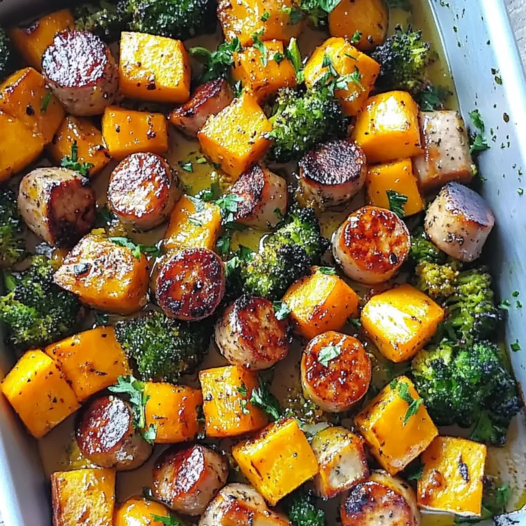 Sheet Pan Sausage and Sweet Potatoes with Honey Garlic Sauce