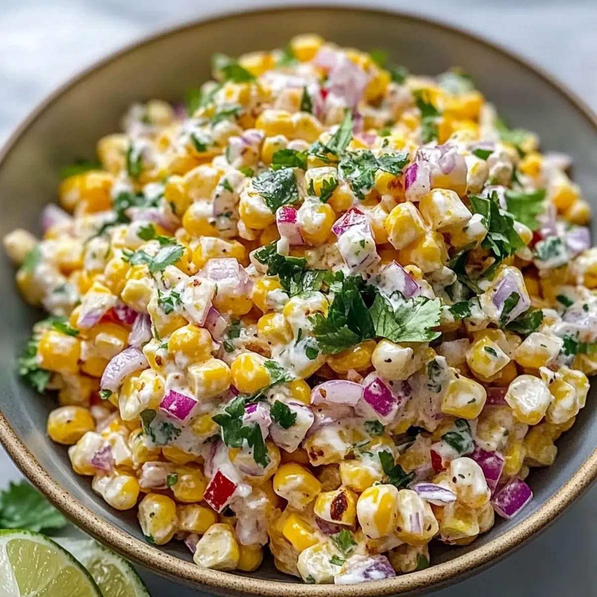 Healthy Street Corn Salad with Greek Yogurt