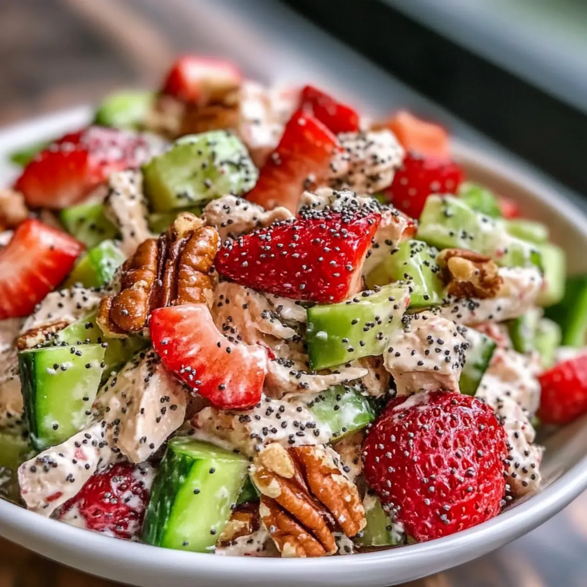 Strawberry Pecan Poppy Seed Chicken Salad