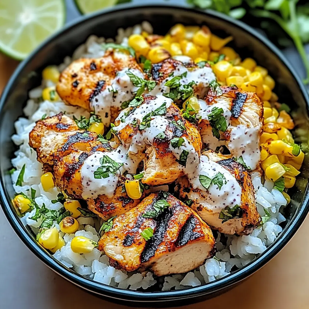 Street Corn Chicken Rice Bowl